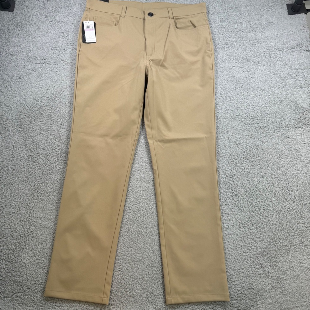 Callaway Mens Beige Straight Fit Golf Pants‎ 38x32 Performance Stretch NWT